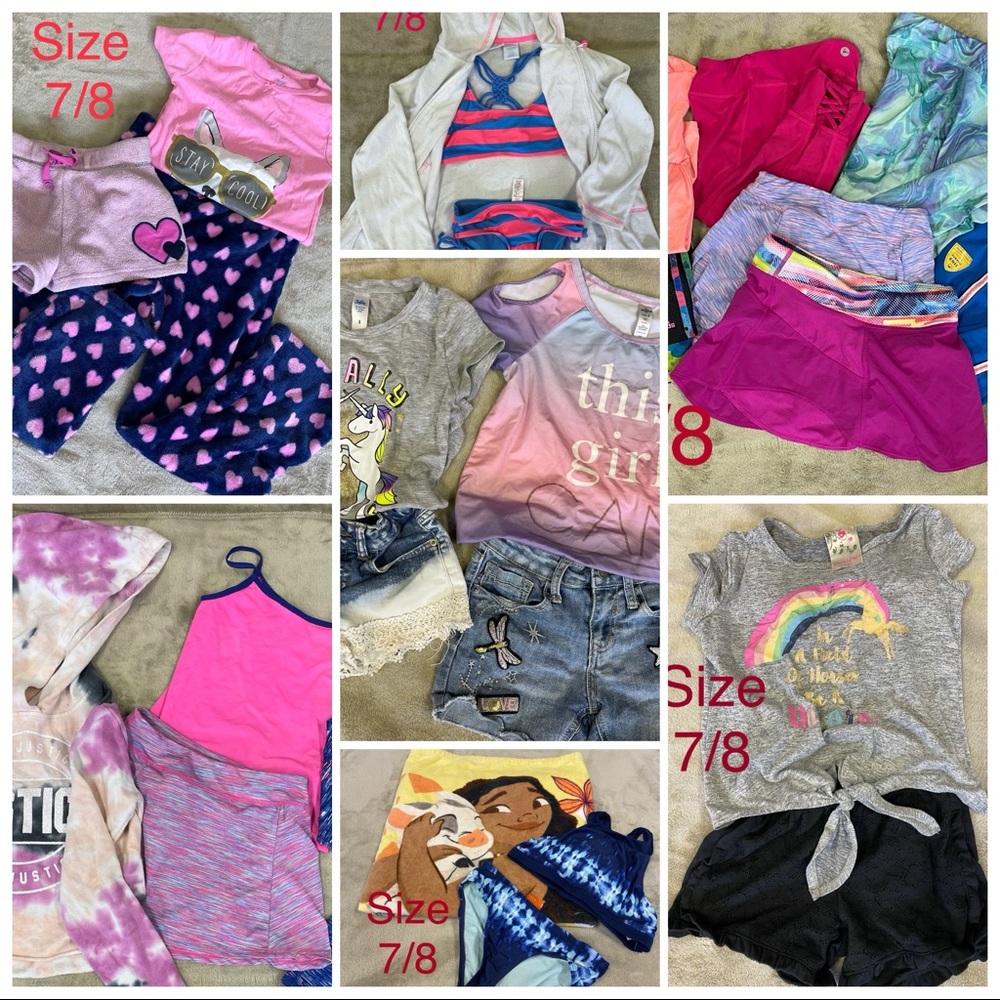 GIRLS CLOTHES LOT OF (25) ITEMS SIZE 7/8 ATHLETIC
